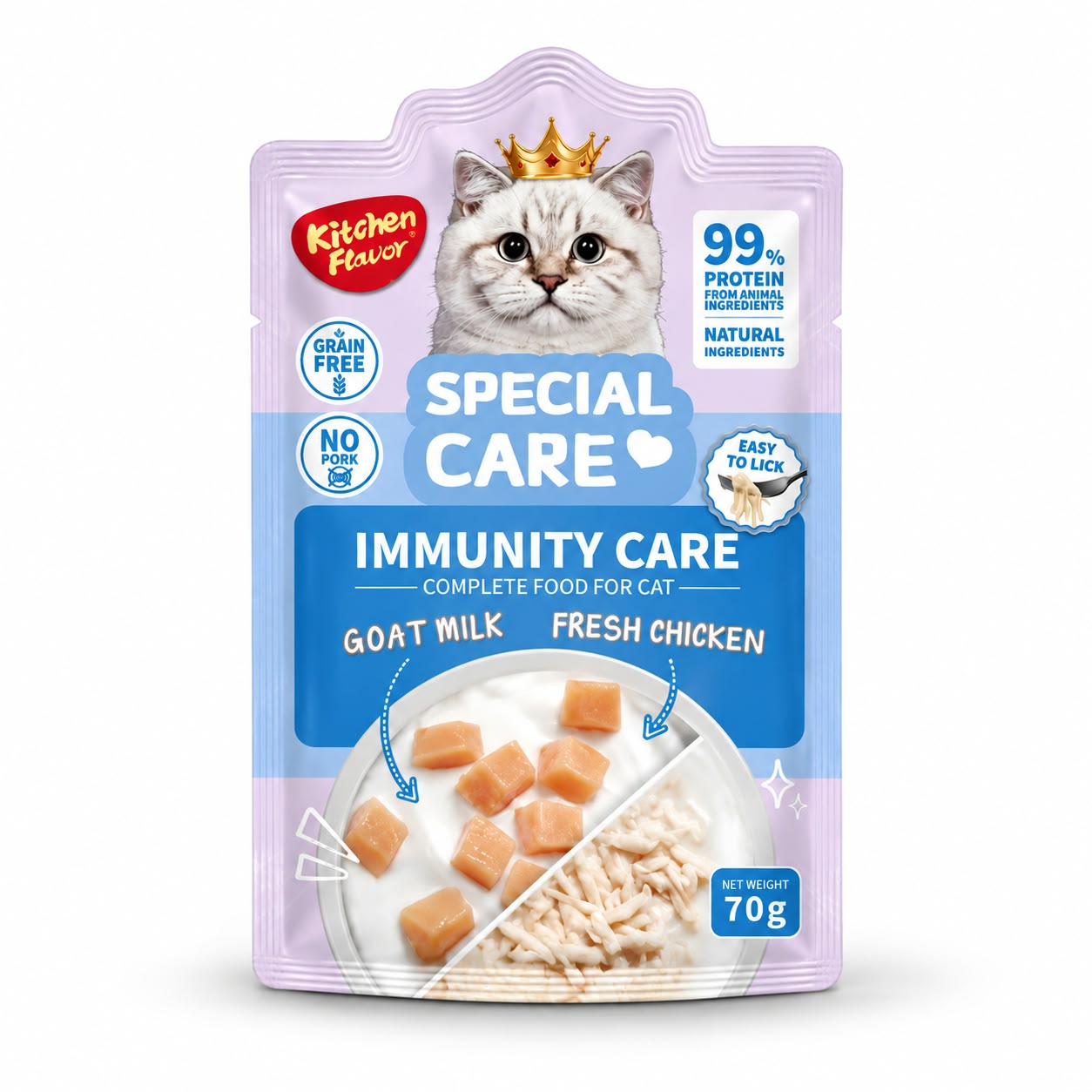 Kitchen Flavor Special Care Immunity Care Complete Wet Cat Food Pouch for All Life Stages - 70gm